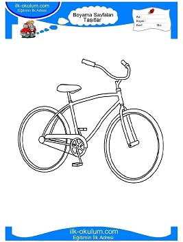 Çocuklar İçin Bisiklet Boyama Sayfaları 